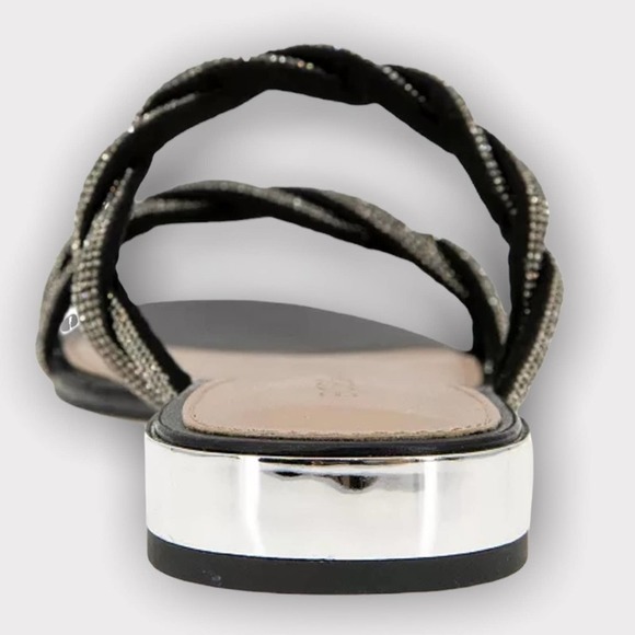 BCBG GENERATION DASTIN RHINESTONE EMBELLISHED SLIDE SANDAL - 7 - Picture 8 of 10